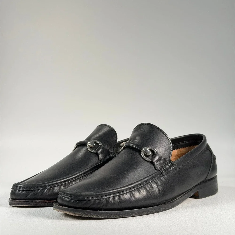 Grilli Roma Bit Loafers Mens 44 Black Leather Classic Slip On Made in Italy